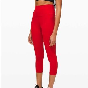 NWOT Lululemon Align Crop 21” Dark Red